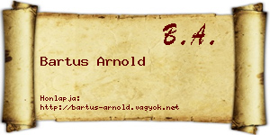 Bartus Arnold névjegykártya